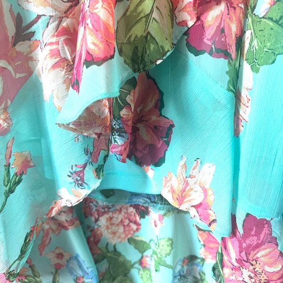 NWT LONDON TIMES Floral Ruffle Faux Wrap Dress 12P - Picture 8 of 11